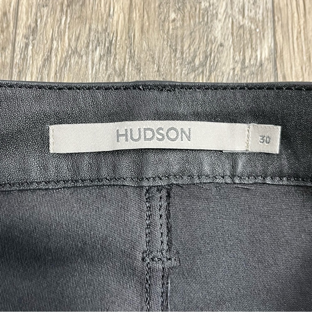 Black Leather Hudson Harlow Pants 100% Lamb Leather - Picture 9 of 15
